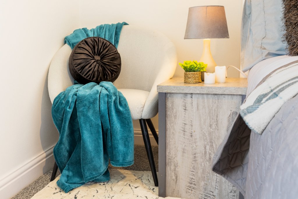 Bedroom chair and bedside table