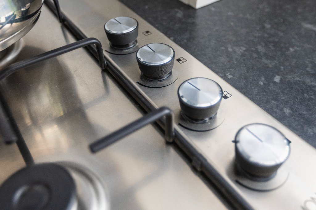 Gas hob close up