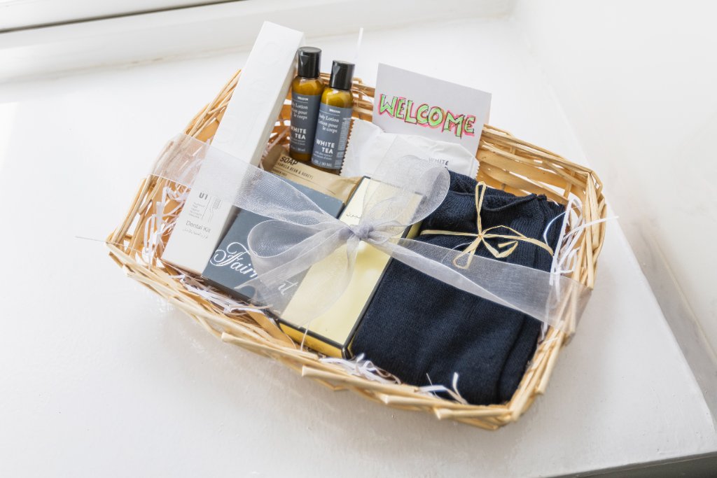 Welcome hamper closeup