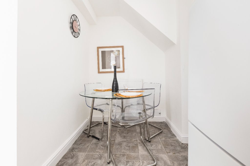 Dining area with glass table