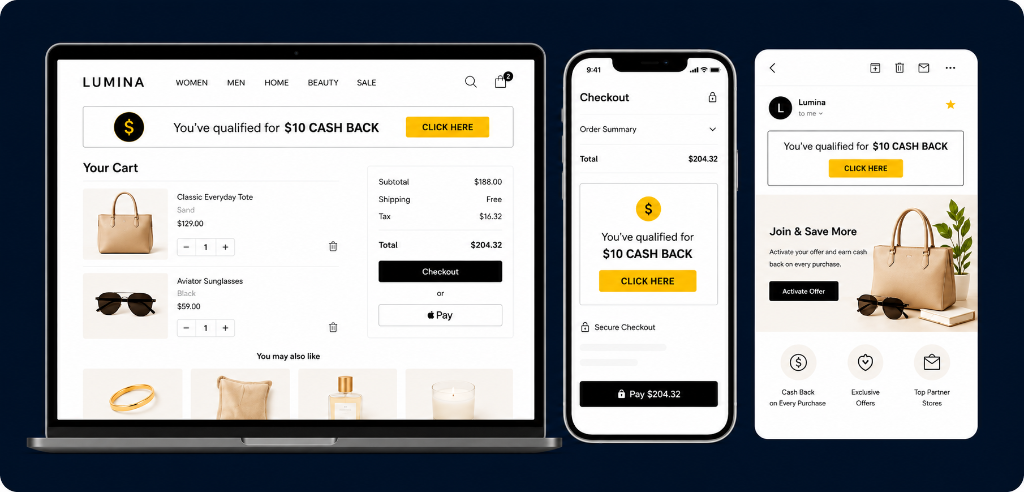 Customer sees membership offer across devices