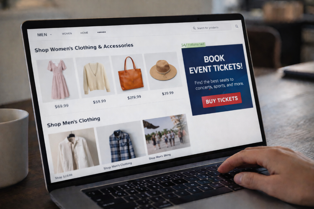 Affiliate ad on retail website