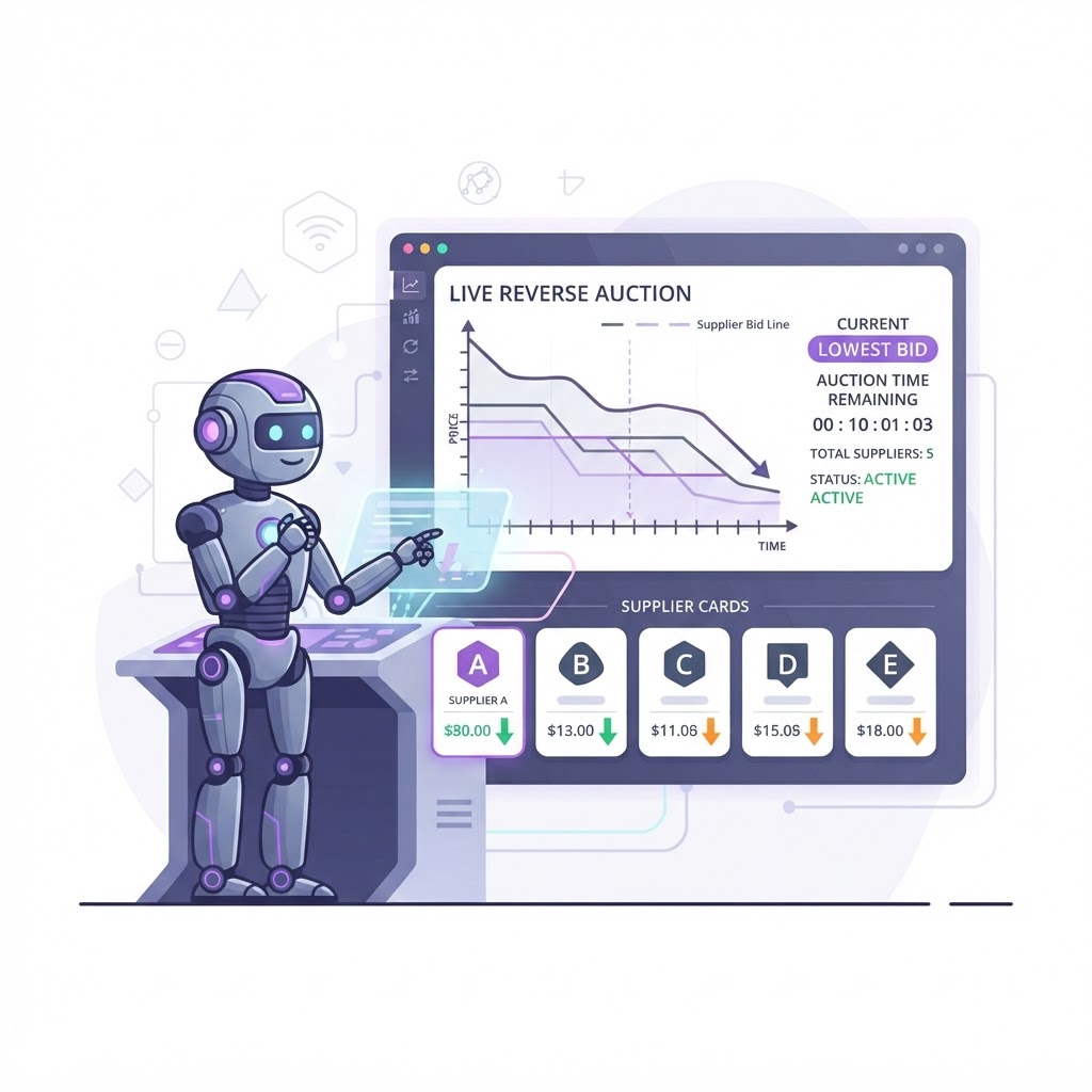 AI agent running a live bidding event