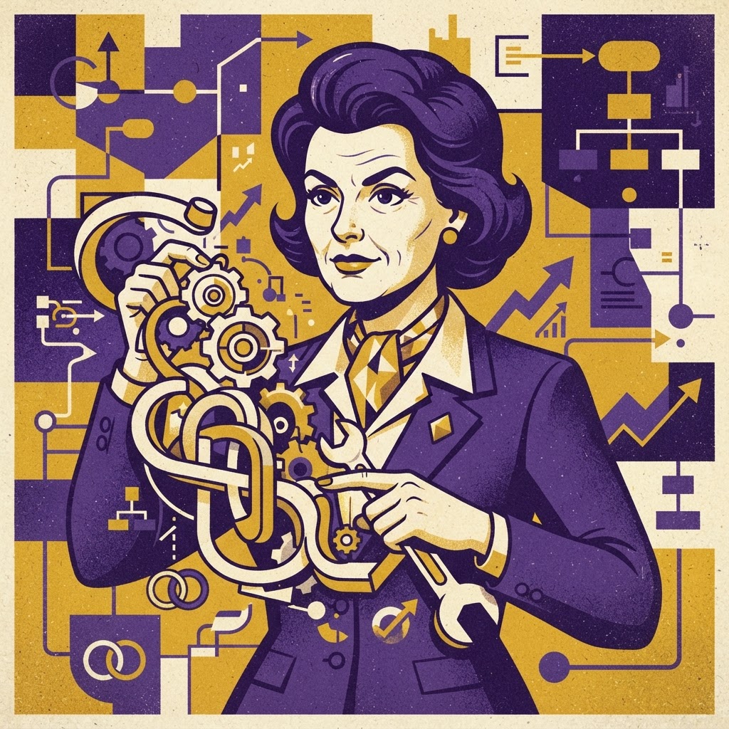 Cartoon illustration representing: Scaling Agentic AI in Procurement Is an Organizational Challenge