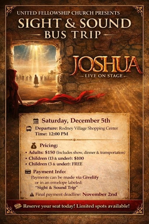Sight and Sound Community Trip to see Joshua in December 2026