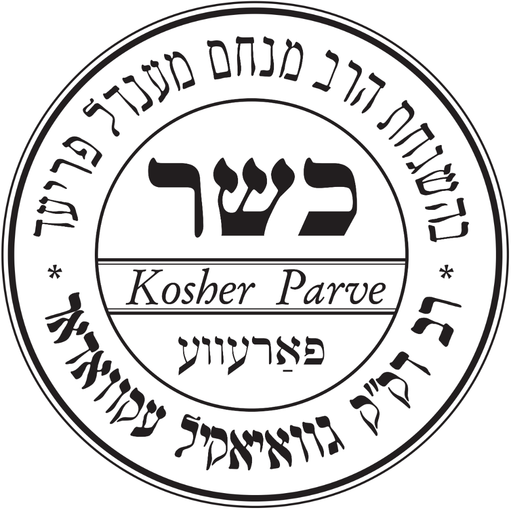 Kosher Parve certification seal under the supervision of Chabad Guayaquil