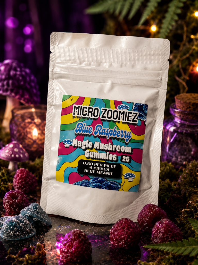 Micro Zoomiez Blue Raspberry Magic Mushroom Gummies