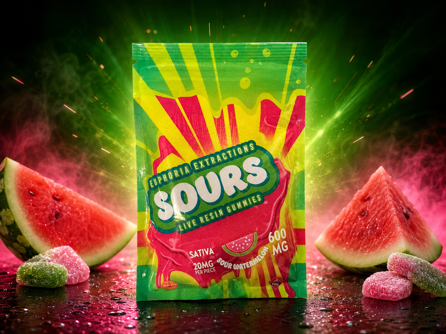 Sour Watermelon Gummies (Euphoria Sours)