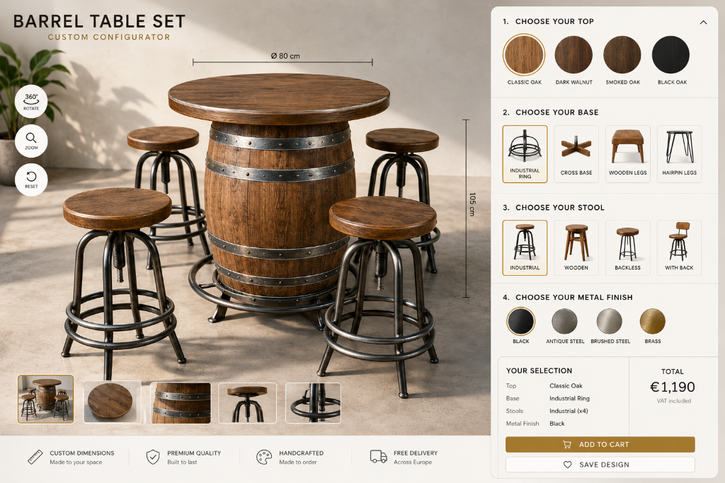 Barrel Table Set Configurator