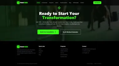 PeakForm template preview