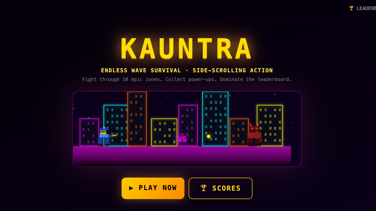 Kauntra - Retro Run & Gun template preview