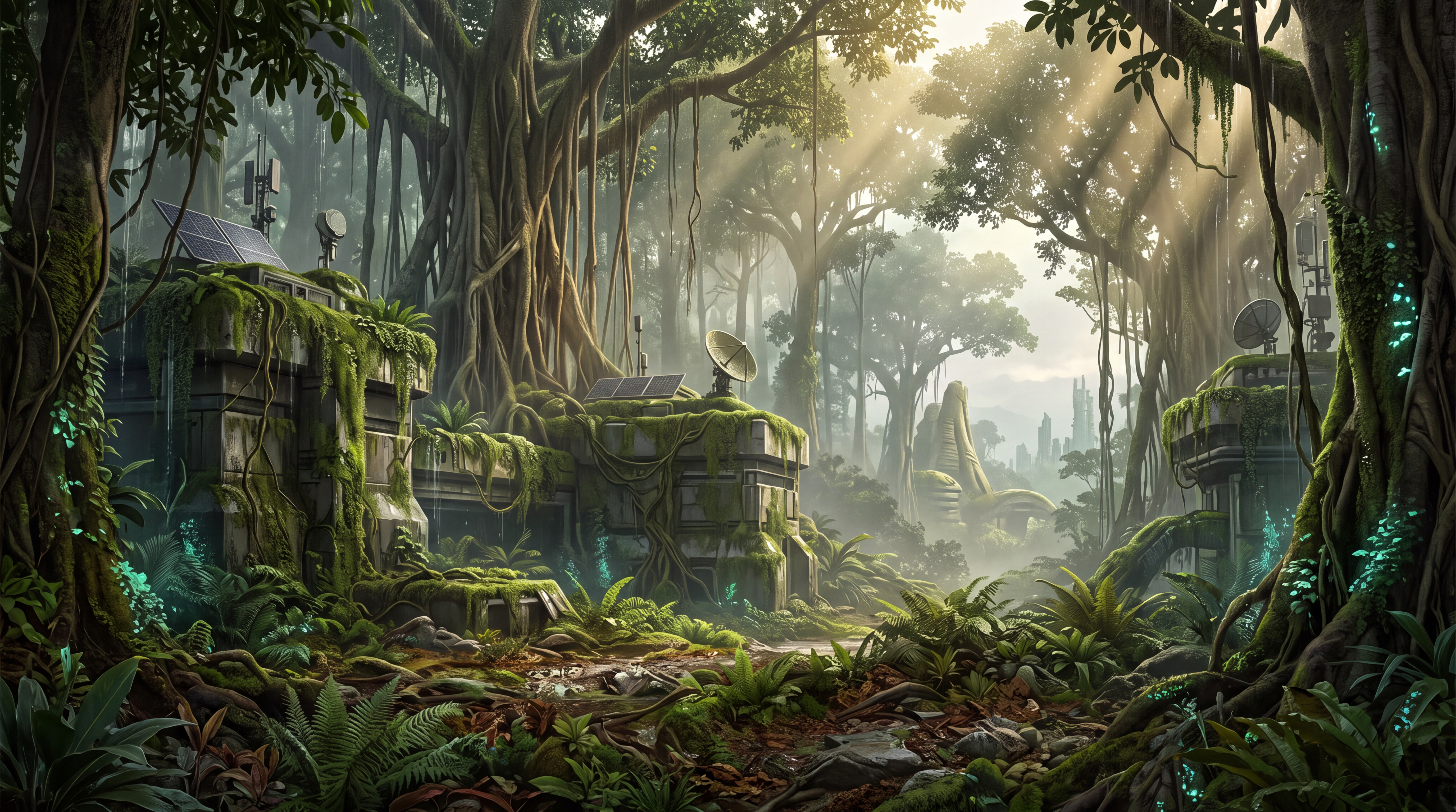 VERDANT OUTPOST cinematic in-game backdrop