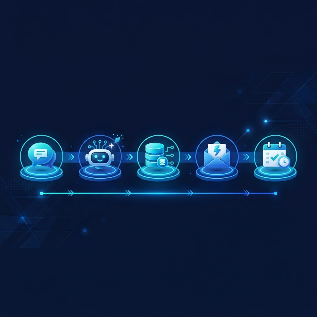 Lead journey workflow illustration