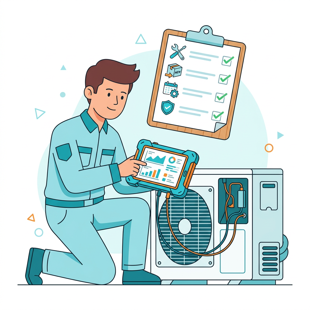 A/C Medic Vegas technician performing ethical HVAC diagnostic with transparent checklist