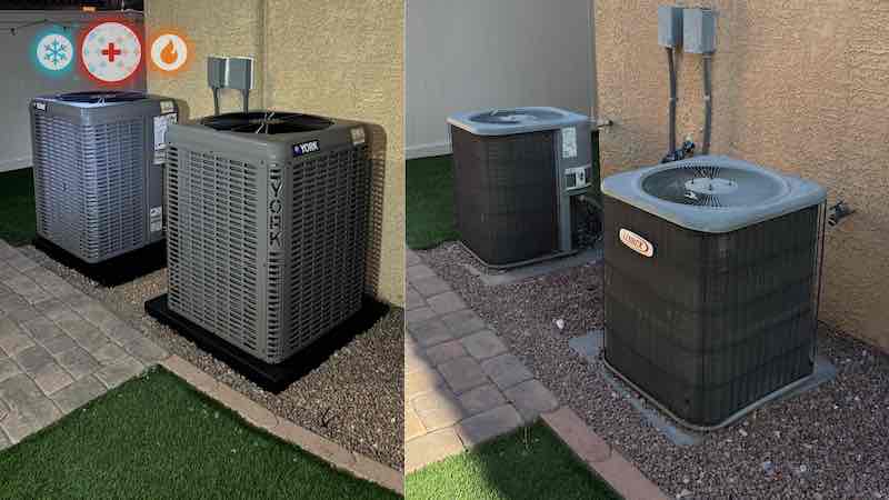 Full residential AC unit installation and system startup in Las Vegas.