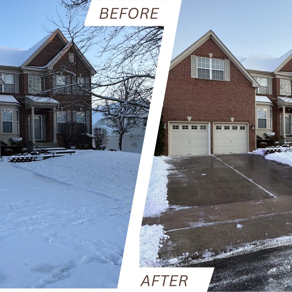 Residential snow removal — before and after