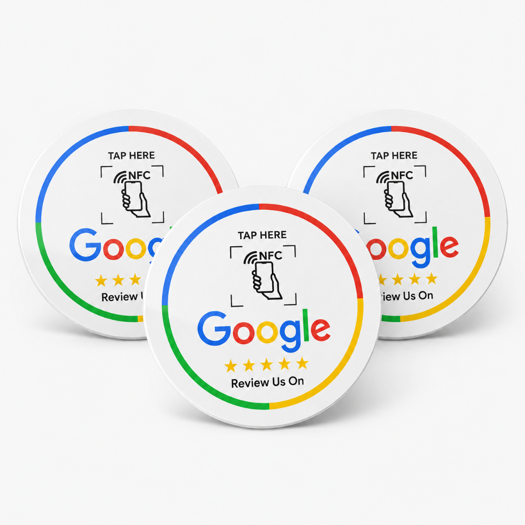 3 Pack Tap Review Tags — White