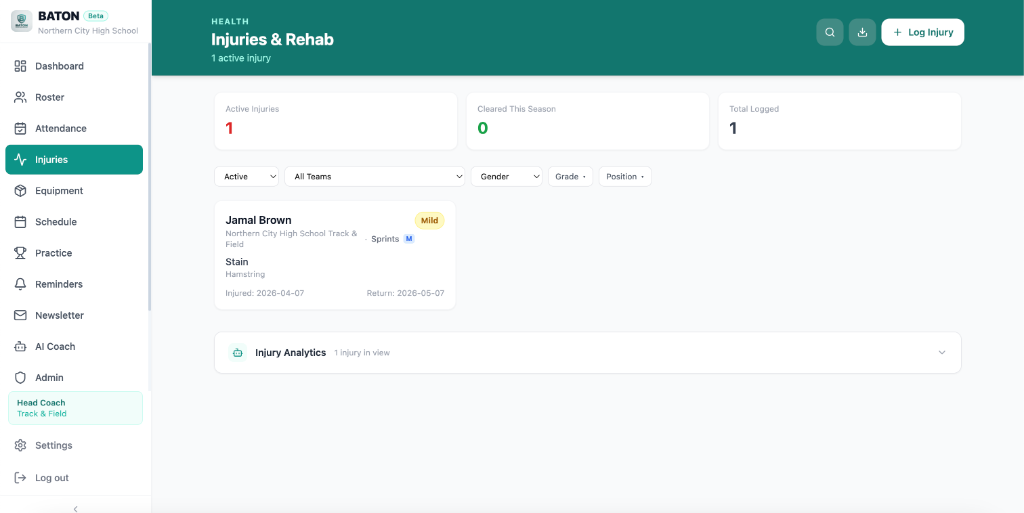 Injury Tracking screenshot 1