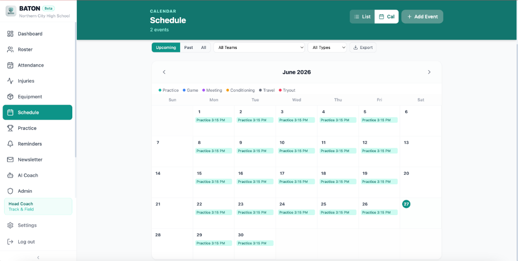 Scheduling screenshot 2