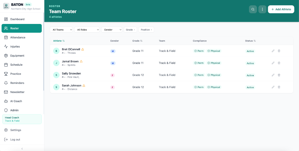Roster Management screenshot 1