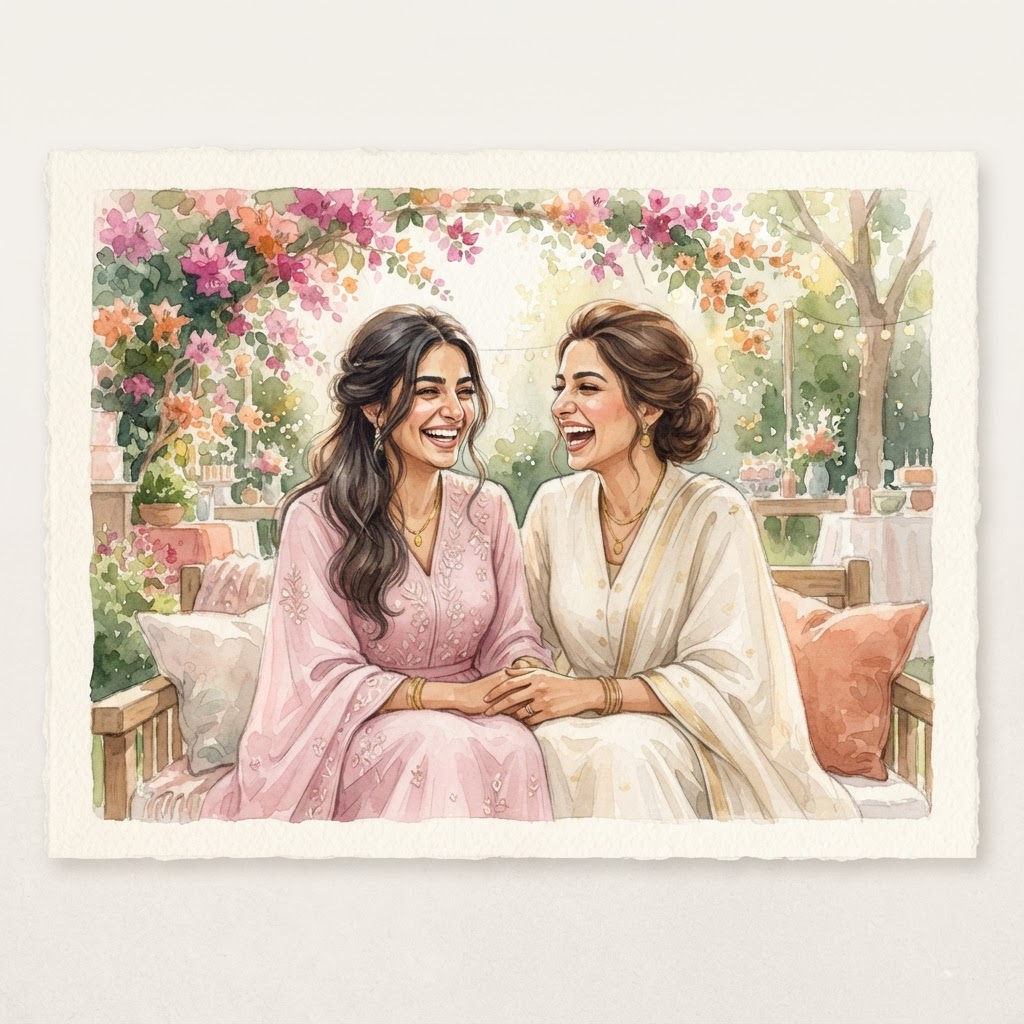 Example of a personalized illustrated gift card created from a photo