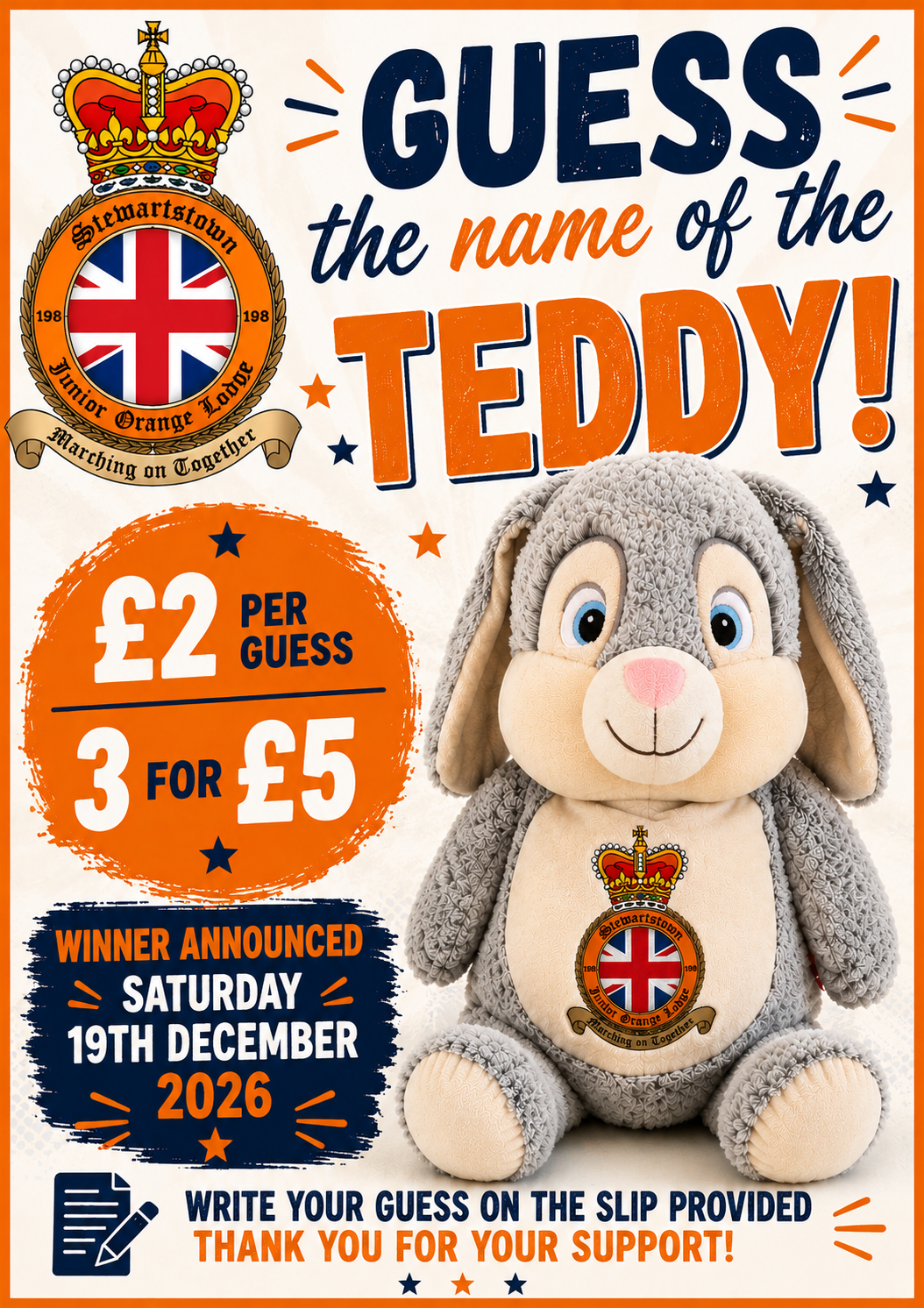 Guess the Teddy's Name competition poster