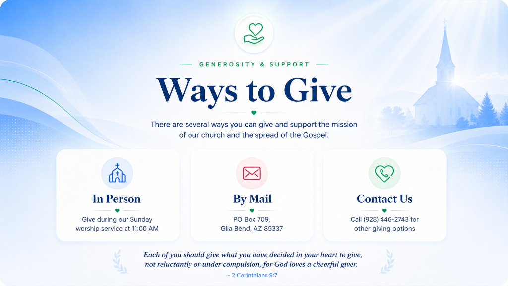 Ways to Give — Generosity & Support