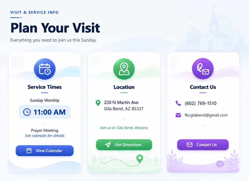 Service Times and Visit Info