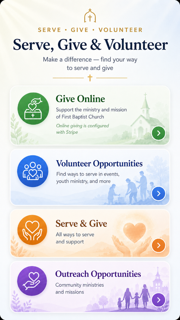 Serve, Give and Volunteer