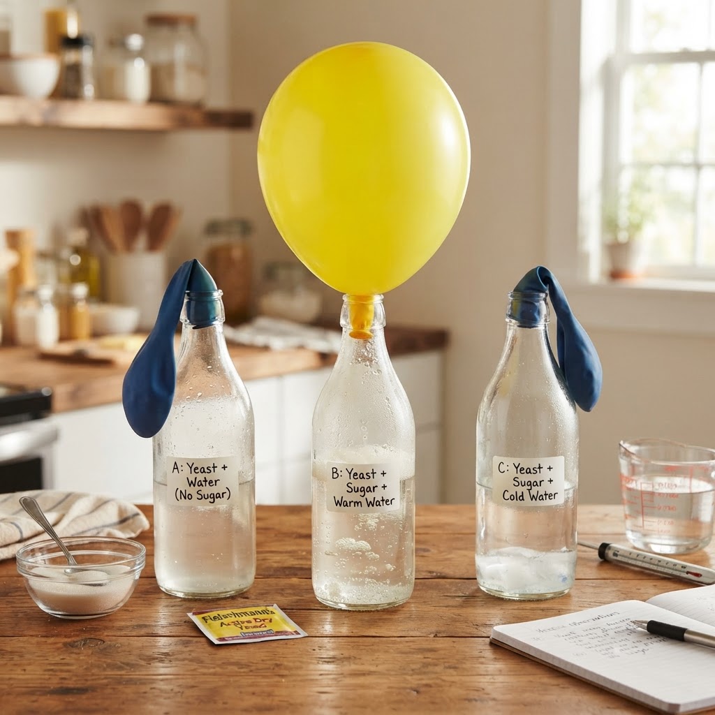 Why Does Bread Rise? A Simple Yeast Fermentation Experiment for the Classroom