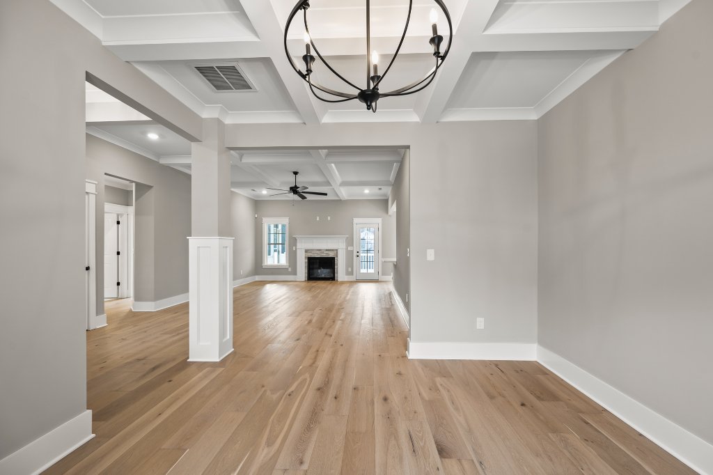 740 Surrey Path Trail, dining room with coffered ceiling