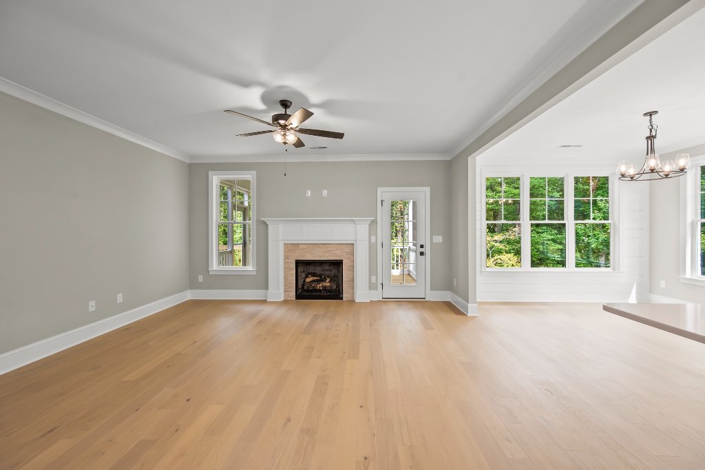 Living room with fireplace