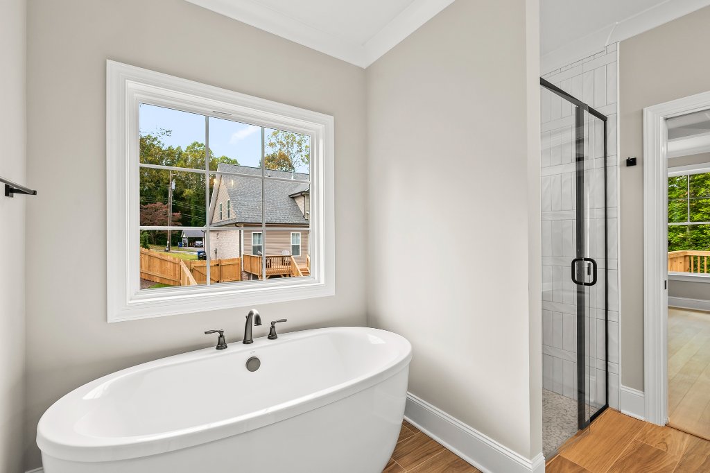 Garden tub and walk-in shower