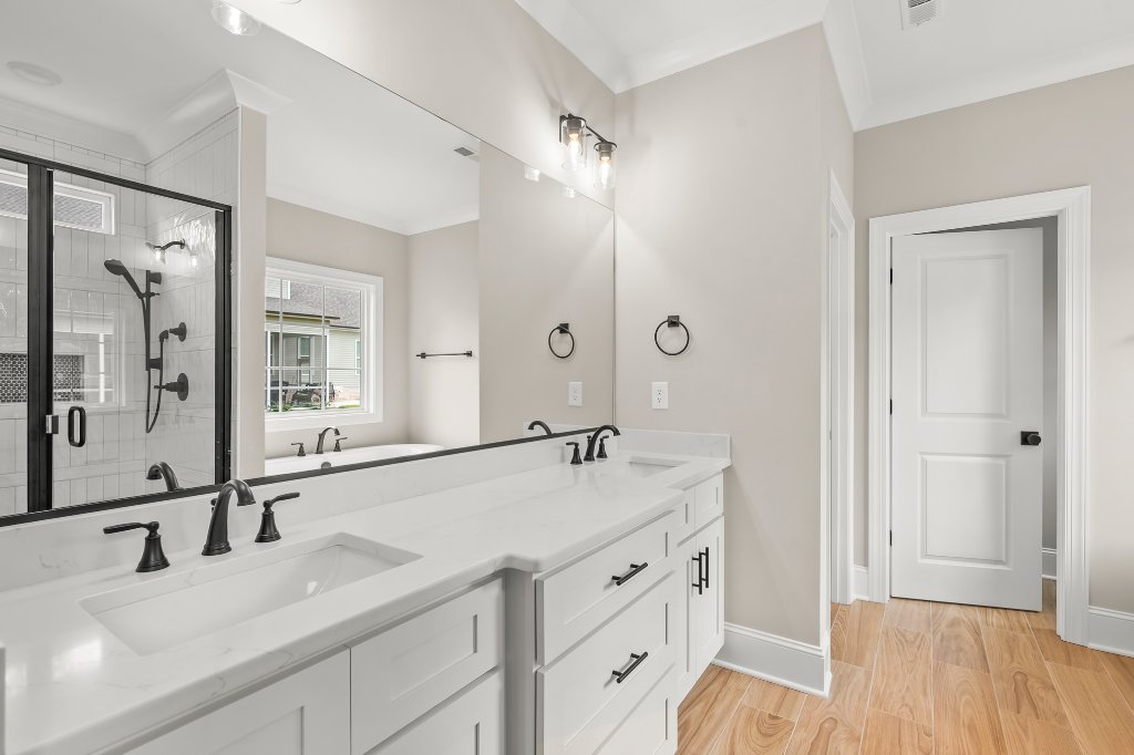 Primary bathroom double vanity