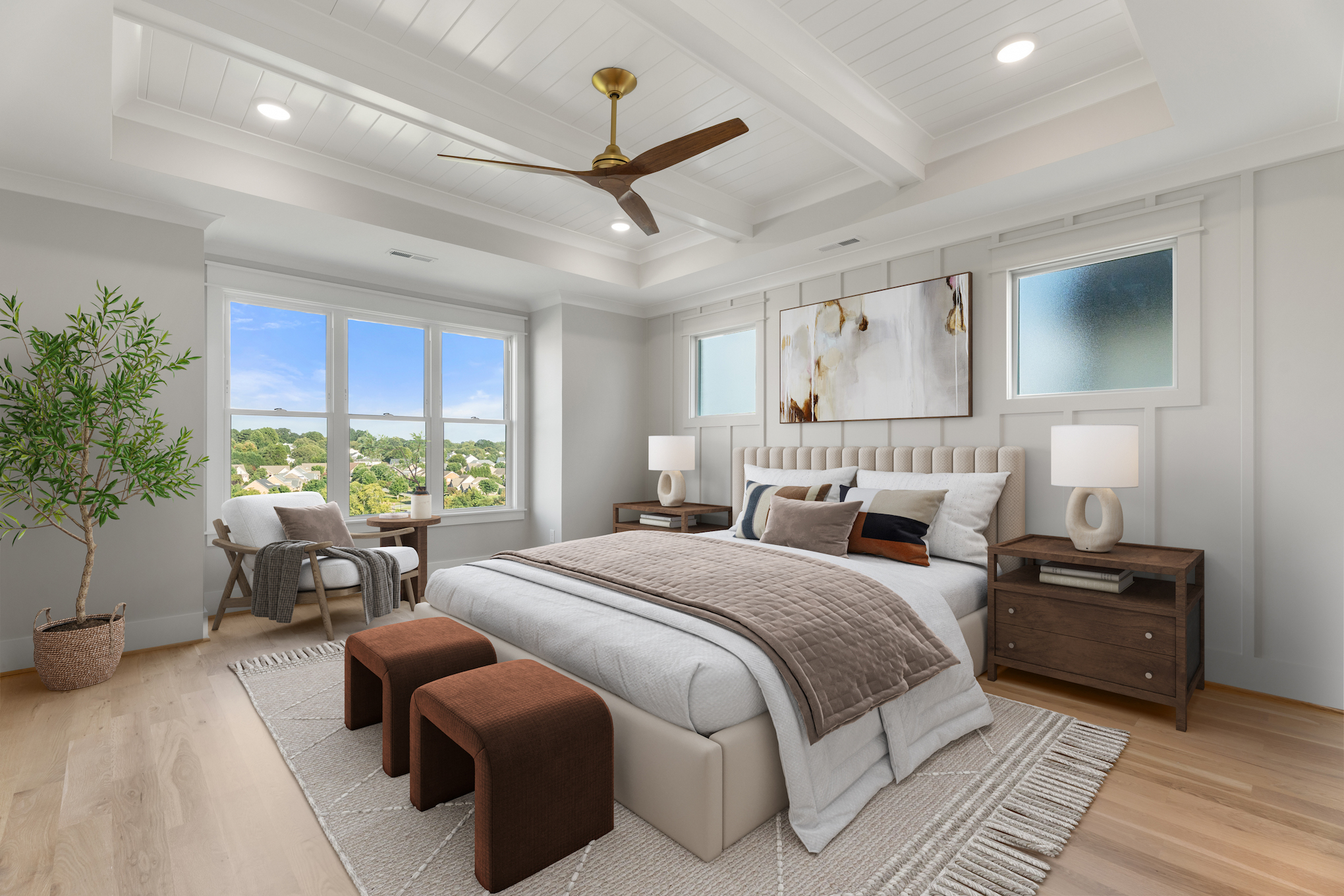 727 Royal Jasmine Ct - Primary Bedroom with Coffered Ceiling