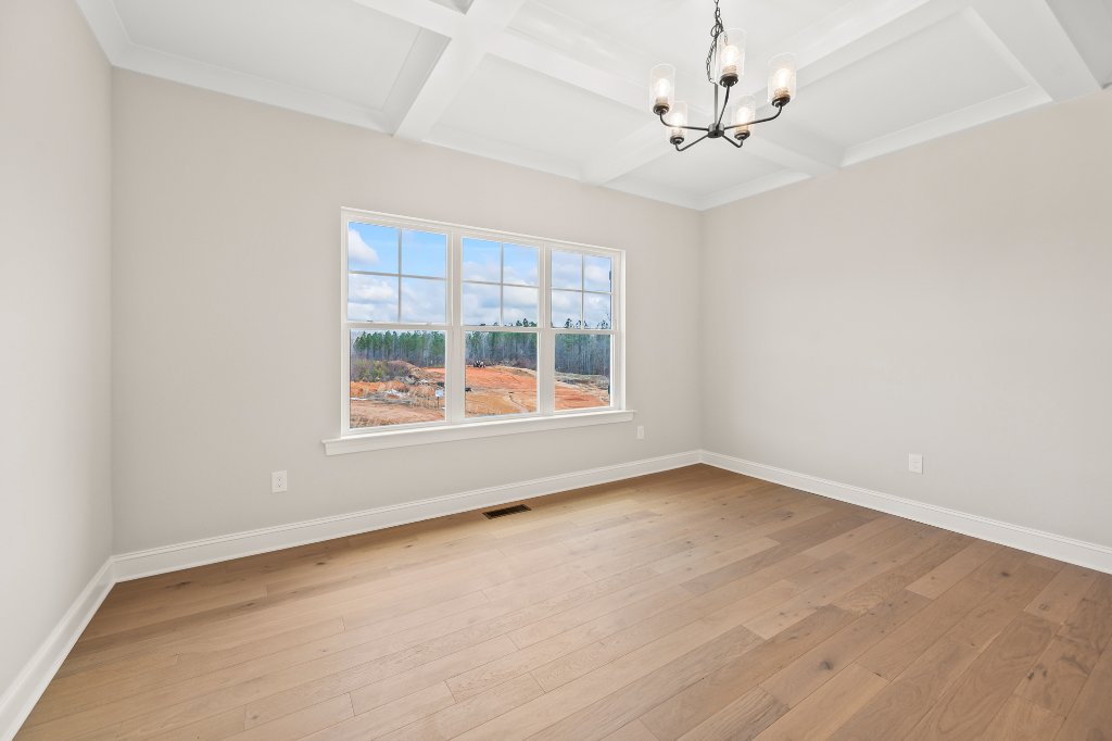 360 Wynnfall Drive, dining room with coffered ceiling