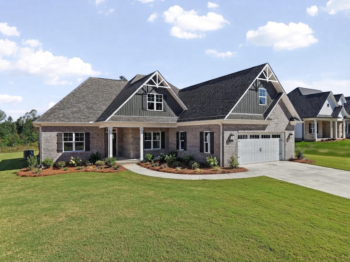 232 Cool Run - Front Exterior with Brick & Board-and-Batten
