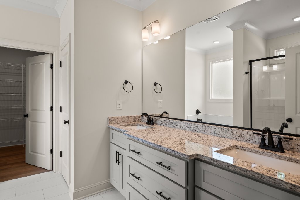 Primary bath with double vanity