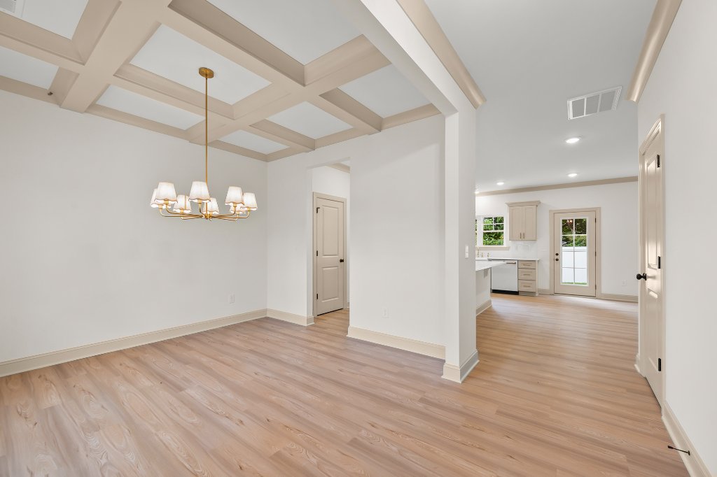 Coffered ceiling dining room