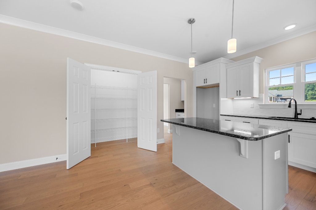 Kitchen pantry and island