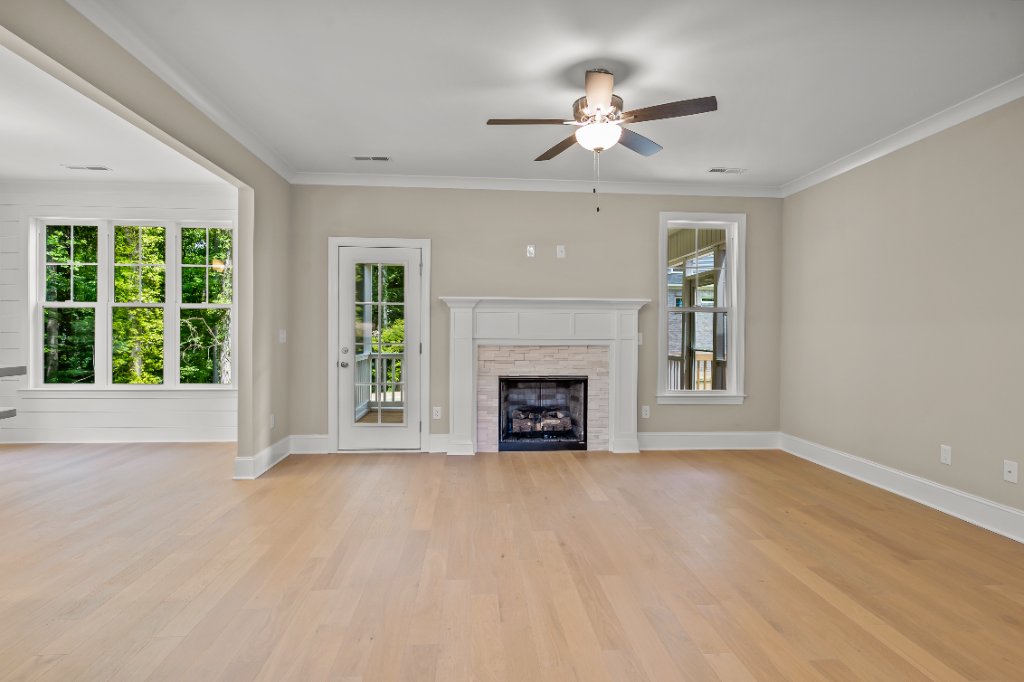 Living room with fireplace