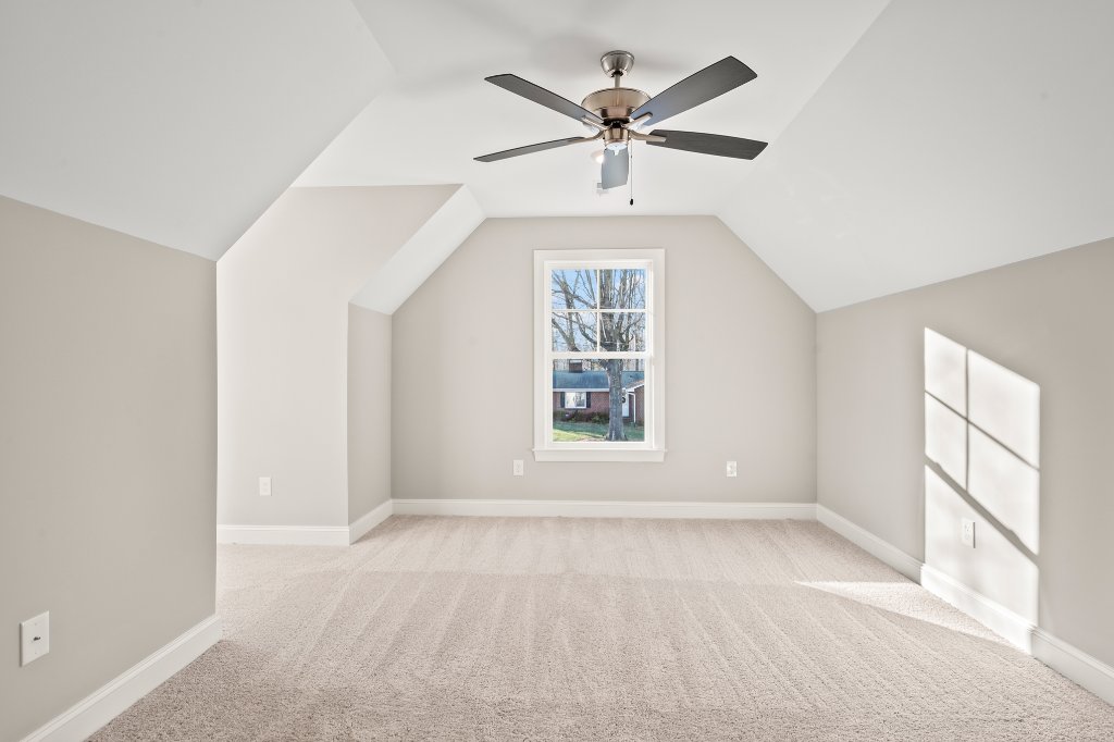 553 Alpine Road, two-story foyer upper view.