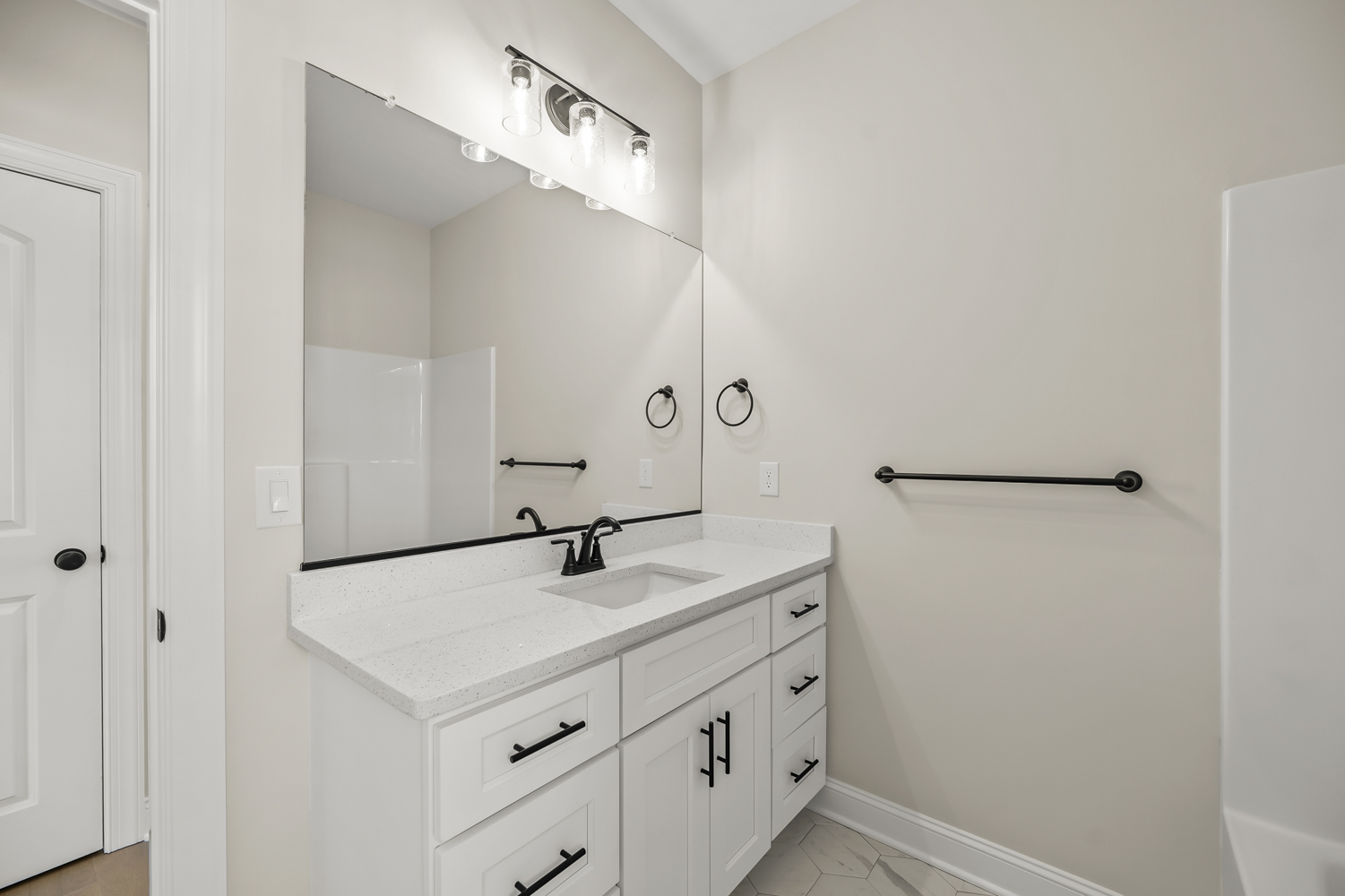 212 Cool Run - Bathroom Vanity with Black Hardware