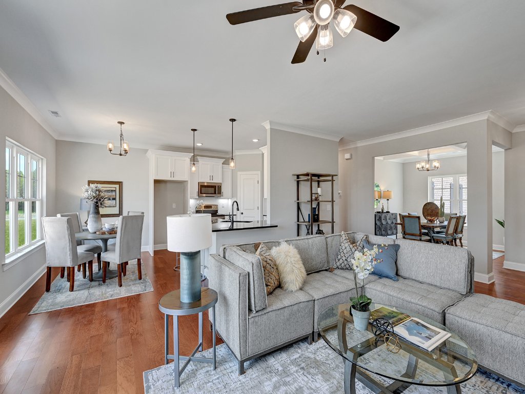 Open concept living and kitchen