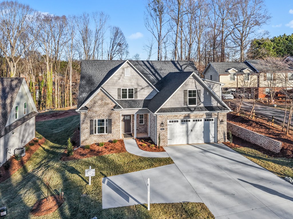 555 Alpine Rd. Aerial front view of the property.