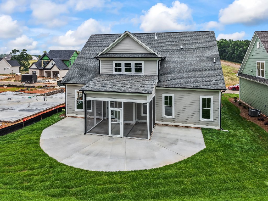 Aerial rear view with screened porch
