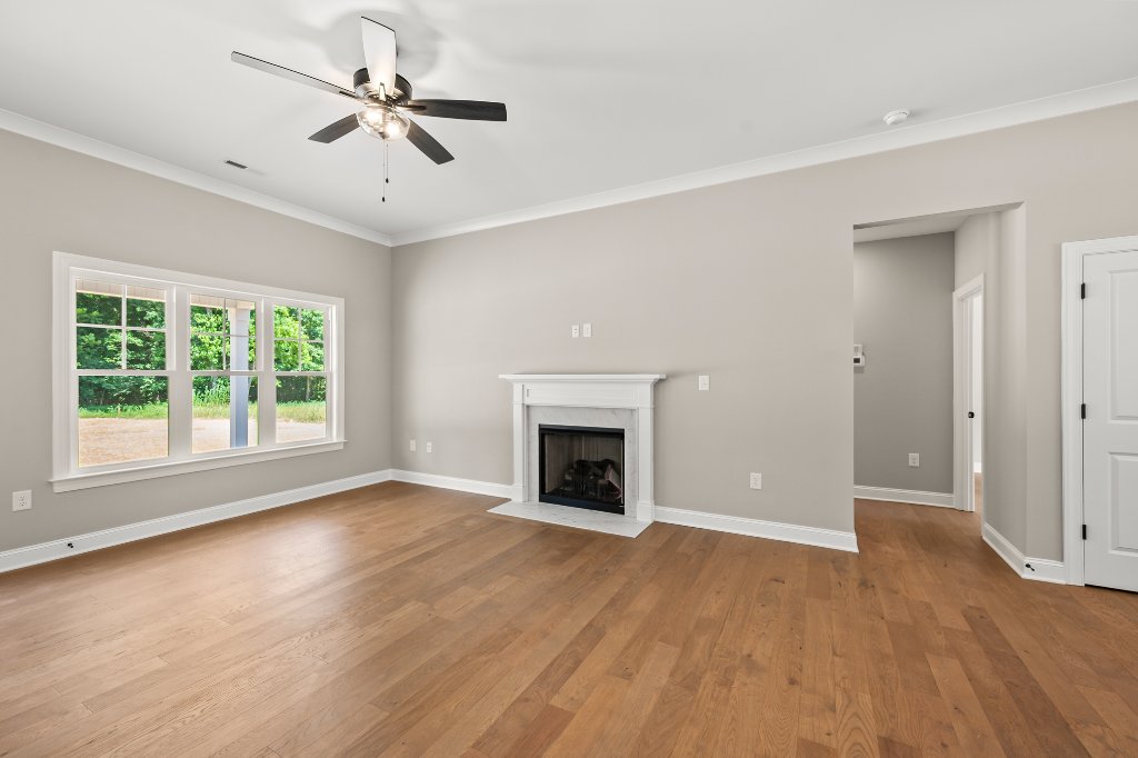 Great room with fireplace