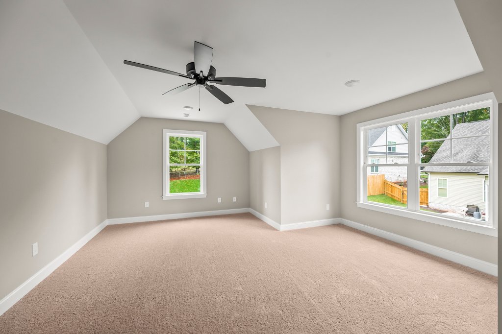 Upstairs bedroom vaulted ceiling