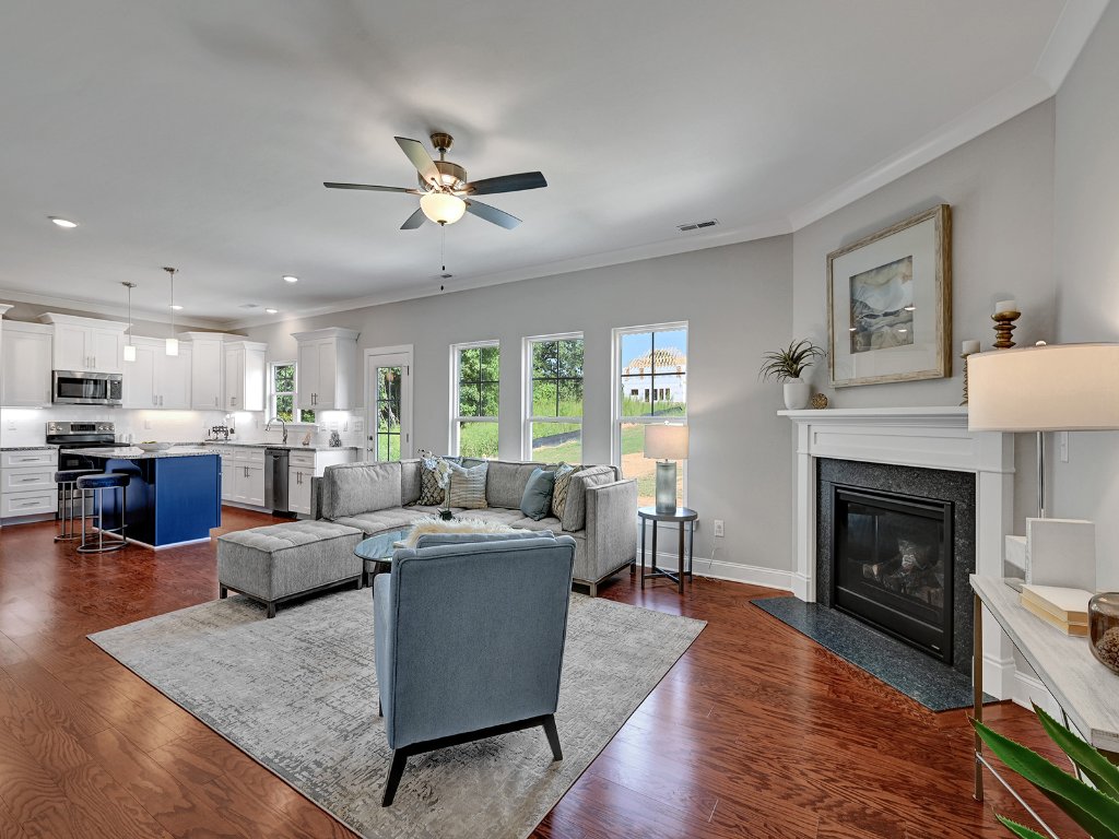 Open living and kitchen