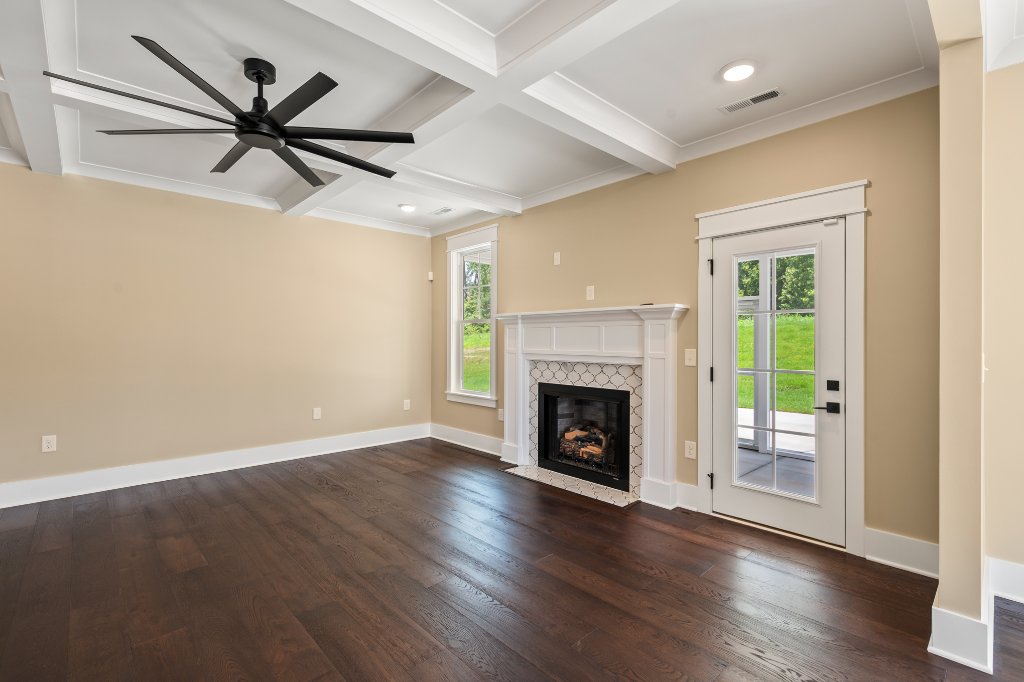 Living room fireplace detail